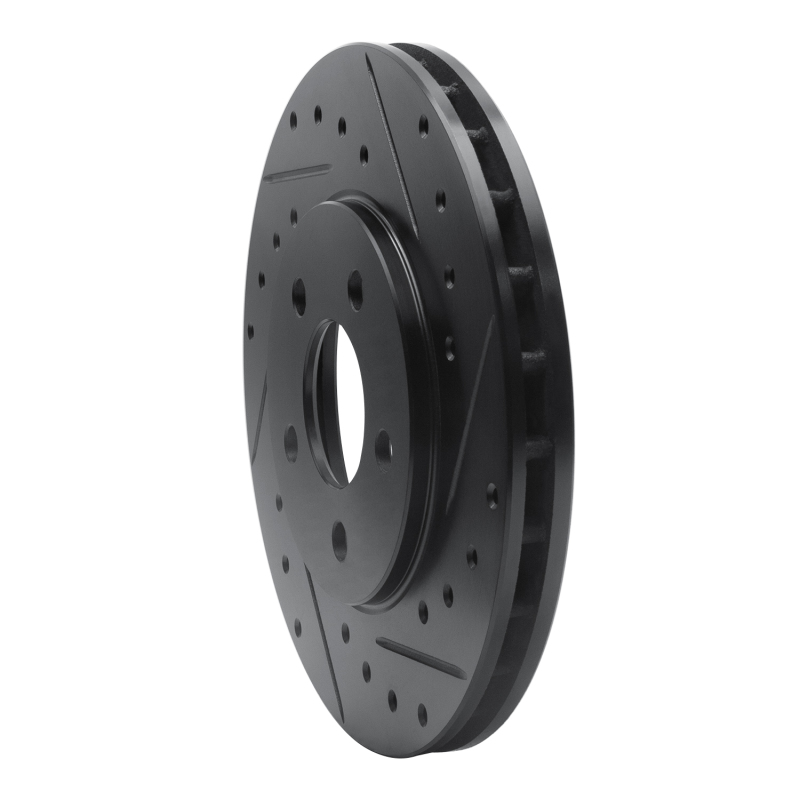 Chrysler Sebring Brake Rotor (1) - Front Right - R1 Concepts - Drilled & Slotted - Black - `95-`00